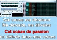 Exemple de fentre des paroles synchro ligne par ligne avec le logiciel Van Basco.