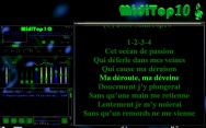 Exemple de fentre des paroles synchro ligne par ligne avec le logiciel Winamp.